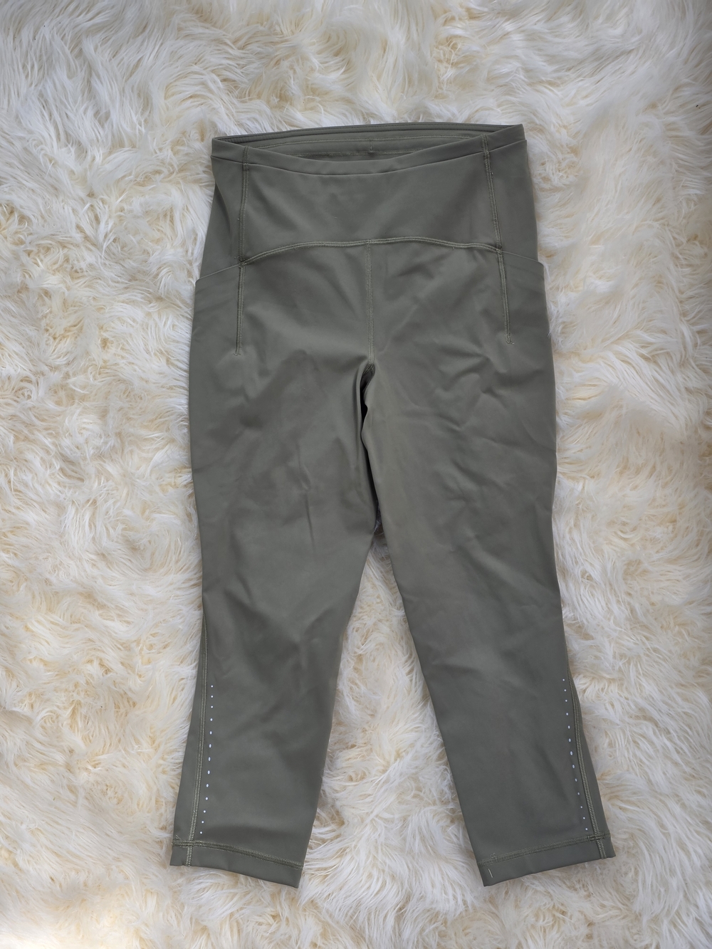 lululemon athletica Olive Green Cropped Leggings High Waist Size 8